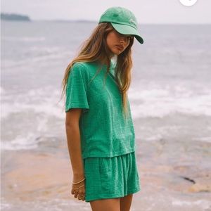 NWT Araminta James Rattan Terry Set Tropical green